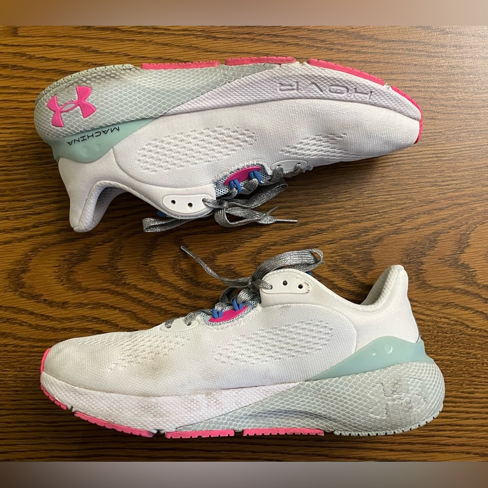 Under Armour White and Pink Athletic Sneakers - Picture 2 of 8